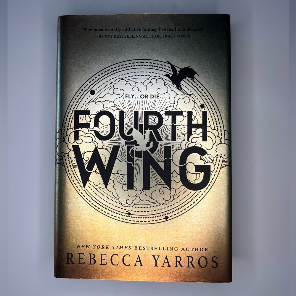 Fourth Wing by Rebecca Yarros - Black and Gold Hardcover